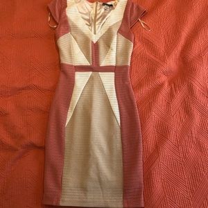 Cream pink and white dress